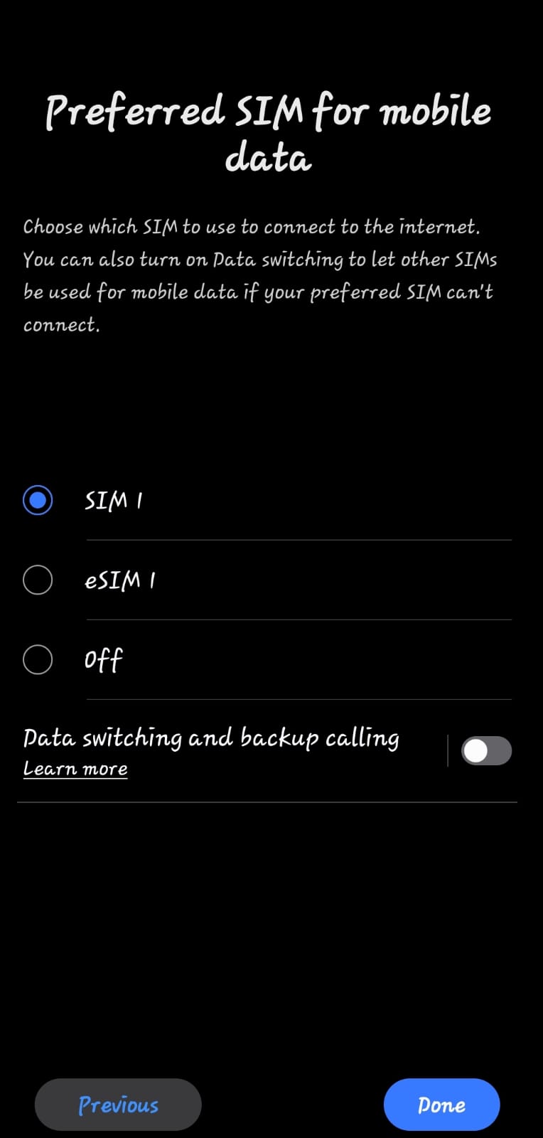 Pilih SIM Data